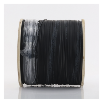Carrete de 2 km de Fibra Óptica Drop Plana, Interior/Exterior G.657A2 Monomodo de 2 Hilos (Bifibra), Dieléctrica, Forro Negro, (No Soporta Conectores