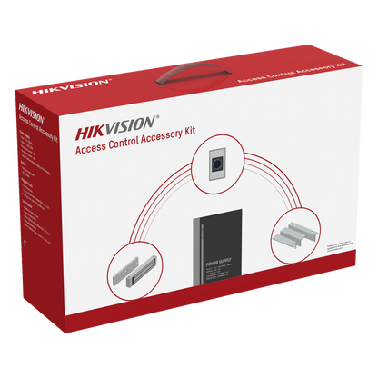 Kit HIKVISION para para Control de Acceso / Fuente 12 Vcd 2 A + Botón de Salida + Chapa Magnética 600 Lbs / Para Instalación de Control de Acceso