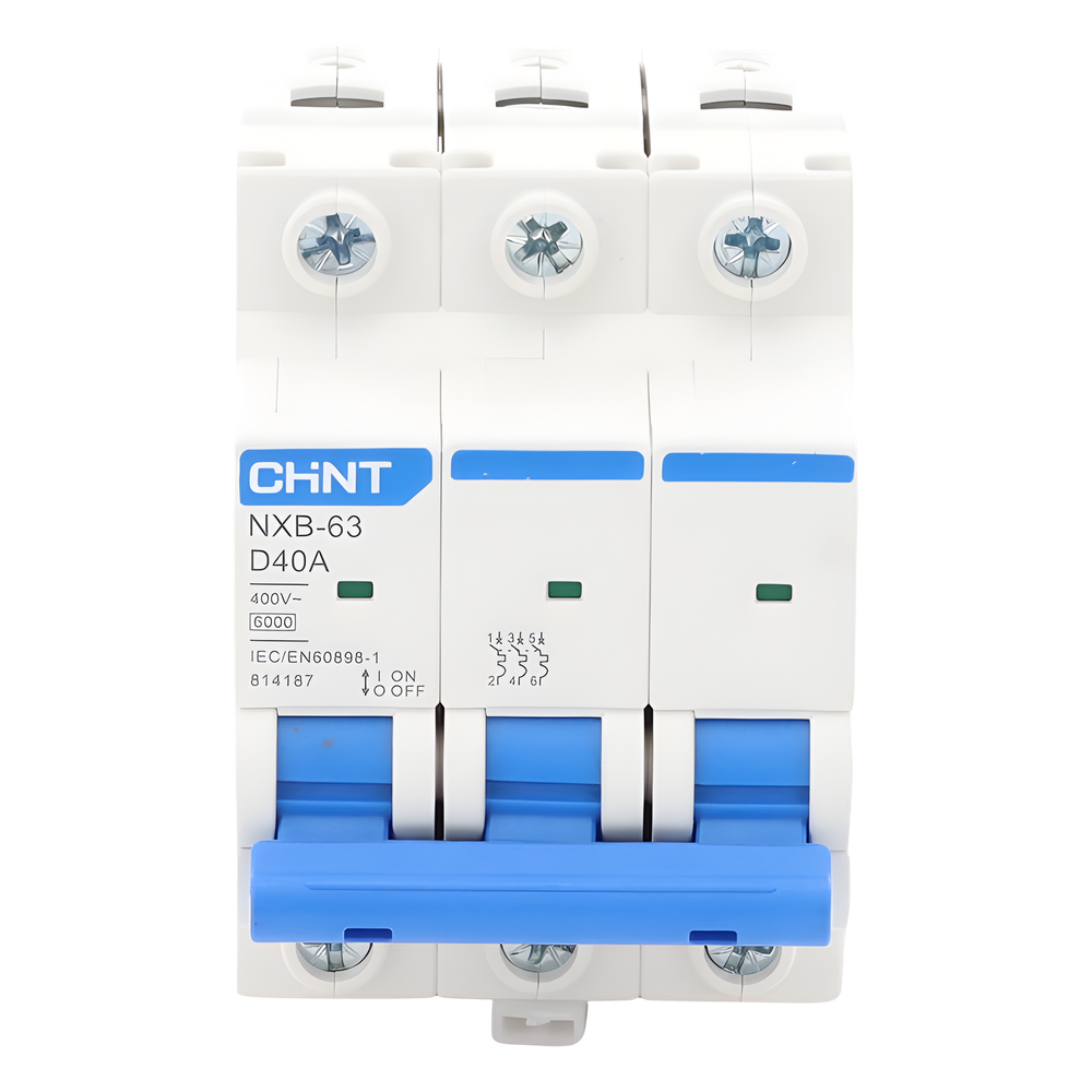 Pastilla para Riel Din, 3 Polos, 40 Amp, Vca:110/415v, 6kA, Catálogo: NXB633PD40.