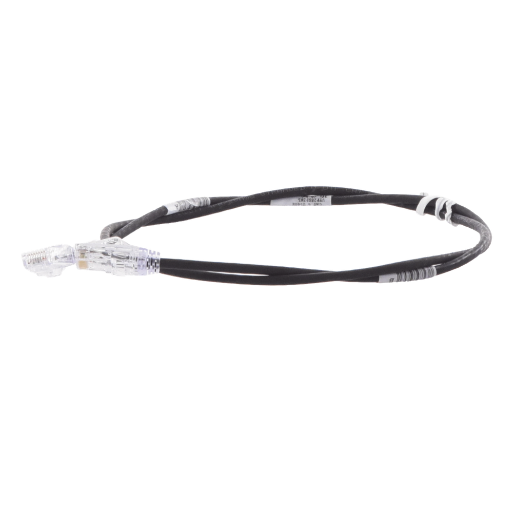 Cable de Parcheo TX6, UTP Cat6, Diámetro Reducido (28AWG), Color Negro, 0.91 Metros (3 Pies)