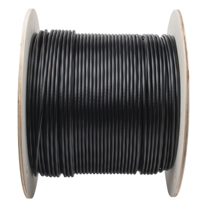 Bobina de Cable UTP de 4 Pares, PanNet, Para Exterior con Gel, Cat6 (23 AWG), Industrial para Climas Extremos, Color Negro, 305 Metros (1000 Pies)