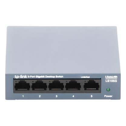 Switch de escritorio Gigabit de 5 puertos 10/100/1000Mbps, carcasa metálica