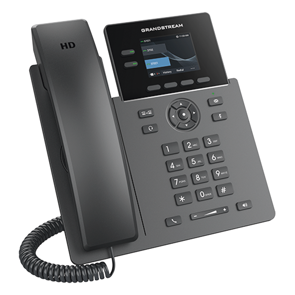 Teléfono IP PoE grado operador de 2 líneas / pantalla LCD tft 2.4 pulgadas color / 8 botones virtuales multiuso / seguridad carrier-grade