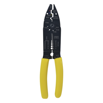 Pinza Cortacables / Pelacables 10 a 22 AWG con Plegador de Conectores.