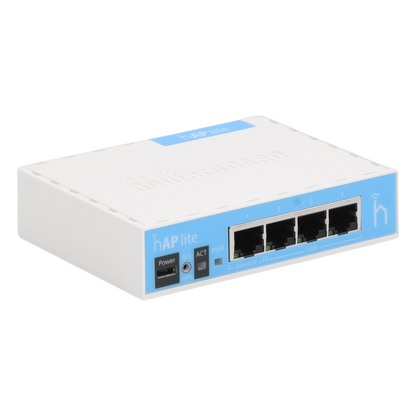 (hAP Lite) 4 Puertos Fast Ethernet y Wi-Fi 2.4 GHz 802.11 b/g/n