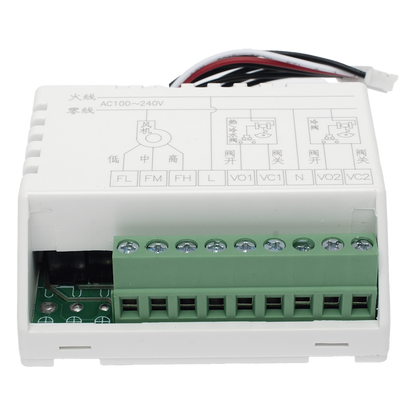 Controlador de temperatura de pared para fan coil de 2 o 4 tubos, salida on/off para válvula, control de ventilador manual o automático