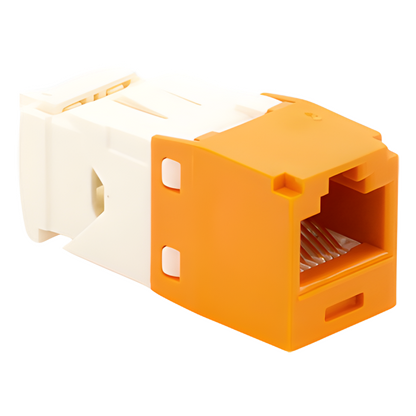 Conector Jack RJ45 Estilo TG, Mini-Com, Categoría 6, de 8 Posiciones y 8 Cables, Color Naranja