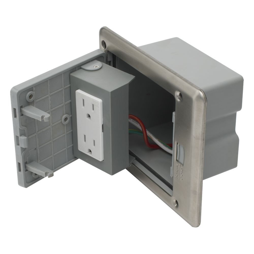 Caja de Piso con Contacto Eléctrico (Duplex), Resistente al Agua, IP66 (Con Tapa Cerrada) (11000-53201)