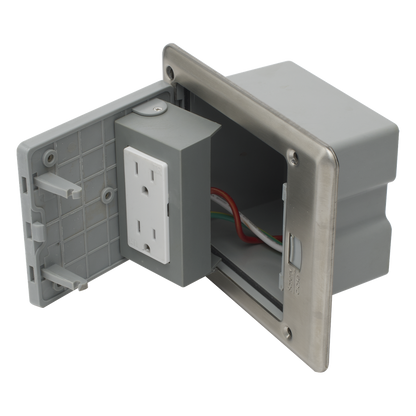 Caja de Piso con Contacto Eléctrico (Duplex), Resistente al Agua, IP66 (Con Tapa Cerrada) (11000-53201)