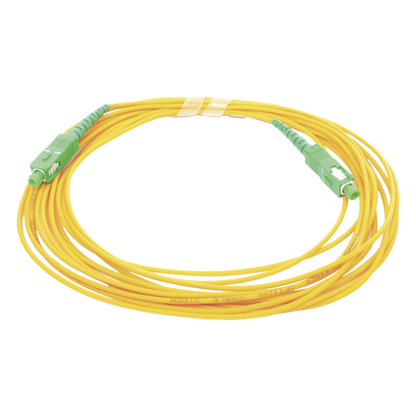 Jumper de Fibra Óptica Monomodo SC/APC - SC/APC Simplex, Color Amarillo, 5 Metros (16.40 Pies)