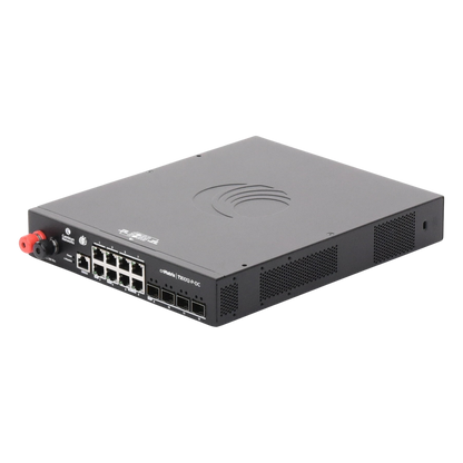 Switch cnMatrix WISP TX1012-DC-P de 8 puertos PoE y 4 SFP+, 170 W PoE Budget, Capa 2, gestión cnMaestro On-Premises, para corriente directa