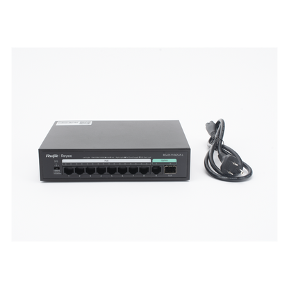 Switch PoE+ no Administrable, hasta 120 Watts, no administrable, 8 puertos PoE+, 2 Uplink Gigabit Ge / SFP