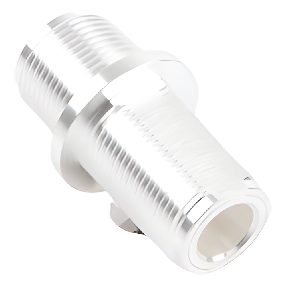 Adaptador Doble N Hembra para Chasis de Montaje Frontal en Doble D Plano y Cuerpo Plateado