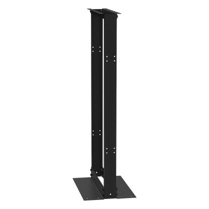 Rack de 2 Postes (Doble Perforación), Estándar 19", 24 Unidades, Fabricado en Acero, Base "L" para Anclar a Piso