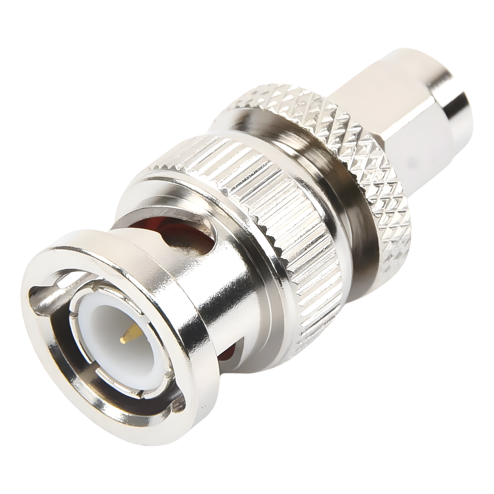 Adaptador en Línea de Conector SMA Macho a BNC Macho, Níquel/ Oro/ Teflón
