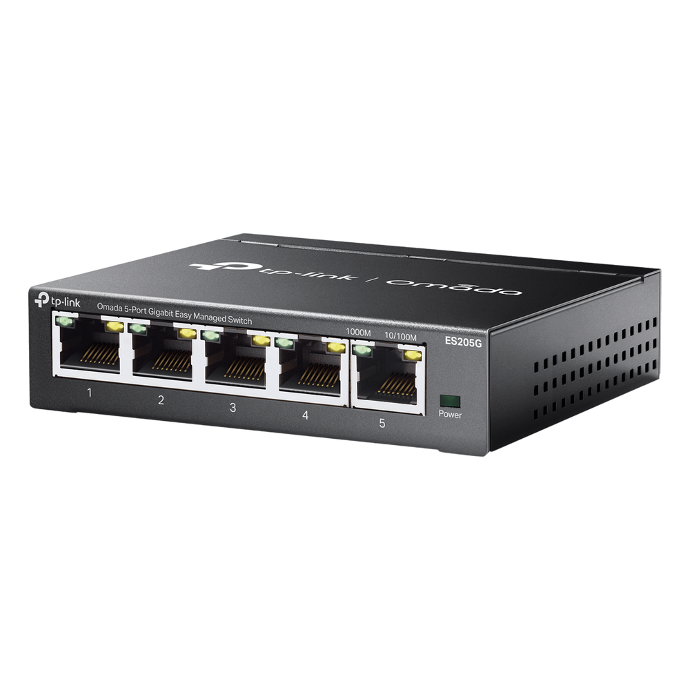 Switch Gestionado Omada SDN / 5 Puertos Gigabit RJ45 / 10 Gbps Capacidad Switching / 7.4 Mpps Forwarding Rate / Gestión Cloud Centralizada / VLAN