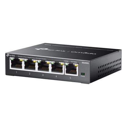 Switch Gestionado Omada SDN / 5 Puertos Gigabit RJ45 / 10 Gbps Capacidad Switching / 7.4 Mpps Forwarding Rate / Gestión Cloud Centralizada / VLAN