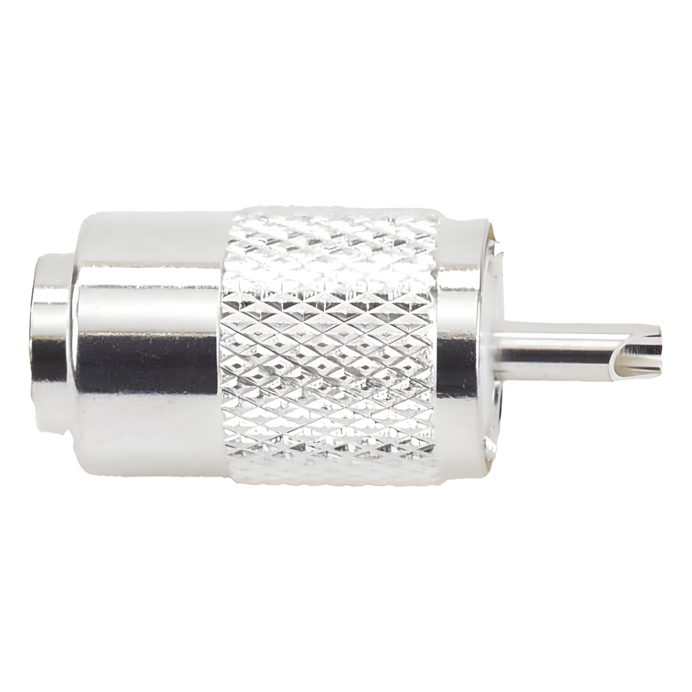 Conector UHF Macho (PL-259) para Cables RG-8/U, RG-8U-SYS, 8237, 8267, 8268, 9913, CTN-400, 7810, 8214, 7810A, RFLASH-1113, LMR-400, Plata )/ Plata