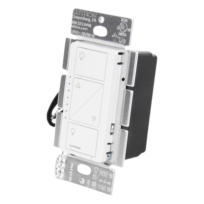 Atenuador de pared Caseta Wireless de 120 V para 150 W LED/CFL o 600 W incandescente/halógeno, sin cable neutro, compatible con controles Pico y