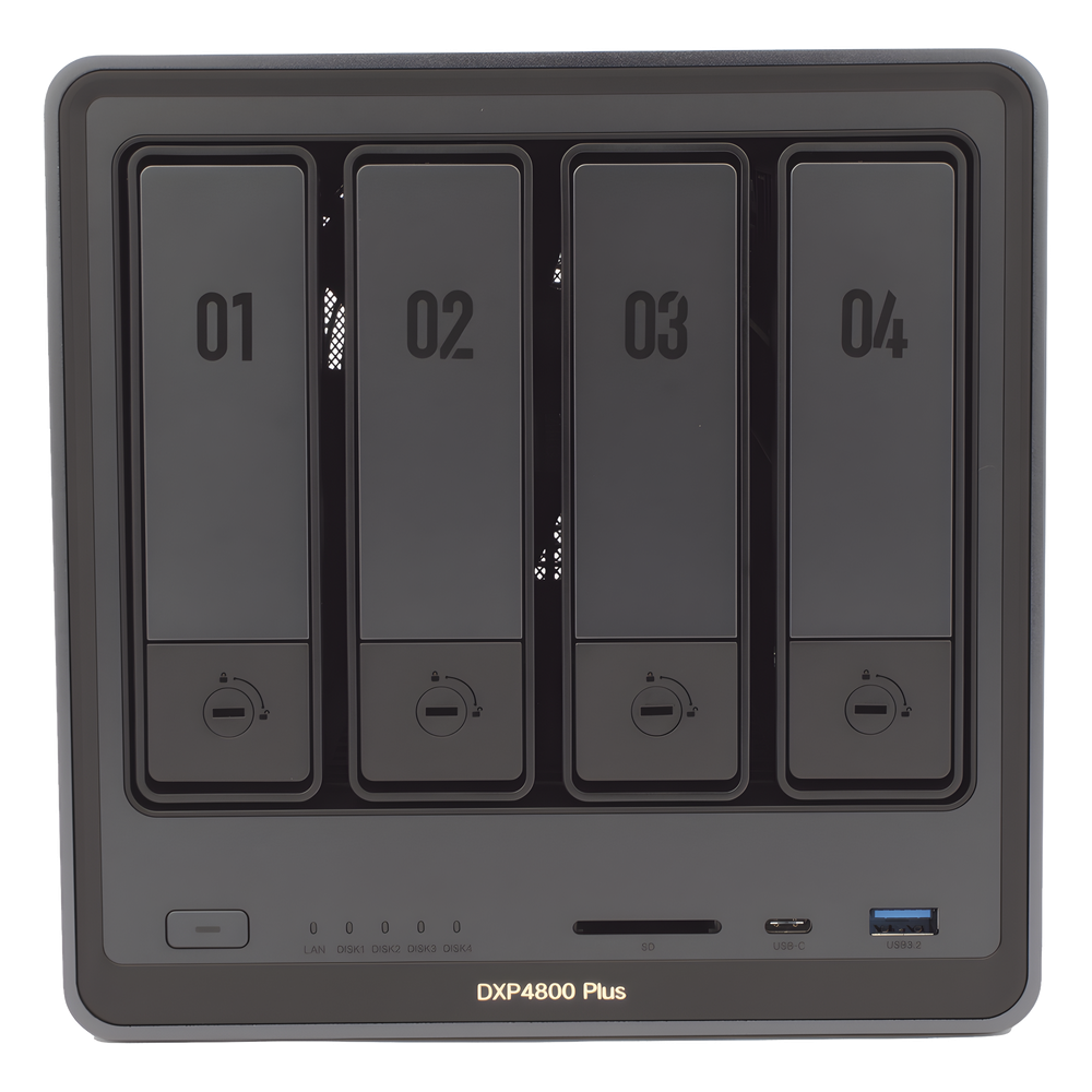NAS UGREEN NASync DXP4800 Plus / Procesador Intel Pentium Gold 8505 5 Núcleos / 4 Bahías SATA + 2 M.2 NVMe PCIe 4.0 / 8GB DDR5 Expandible a 64GB
