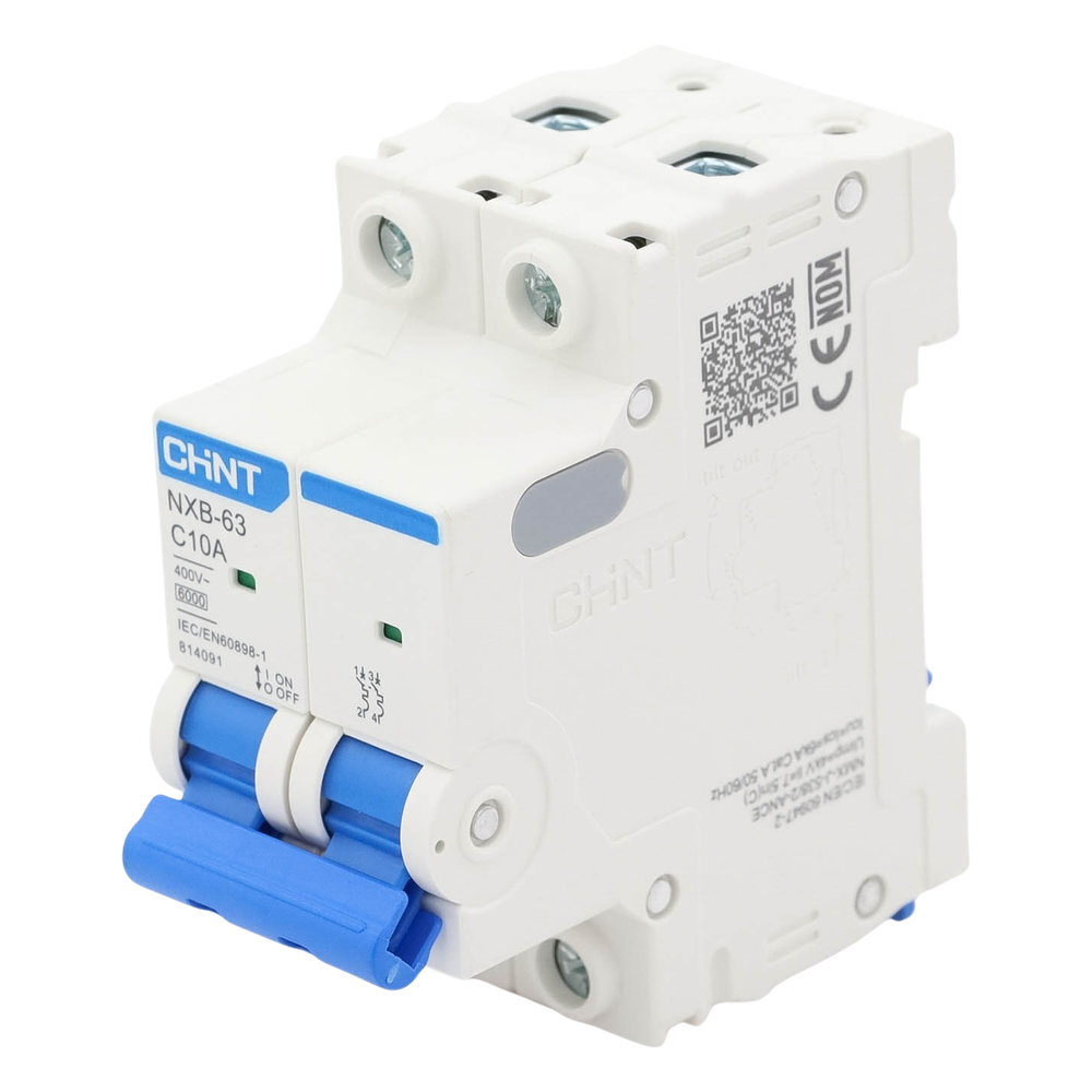 Pastilla para Riel Din, 2 Polos, 10 Amp, Vca:110/415v, 6kA, Catálogo: NXB632PC10.