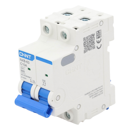 Pastilla para Riel Din, 2 Polos, 10 Amp, Vca:110/415v, 6kA, Catálogo: NXB632PC10.