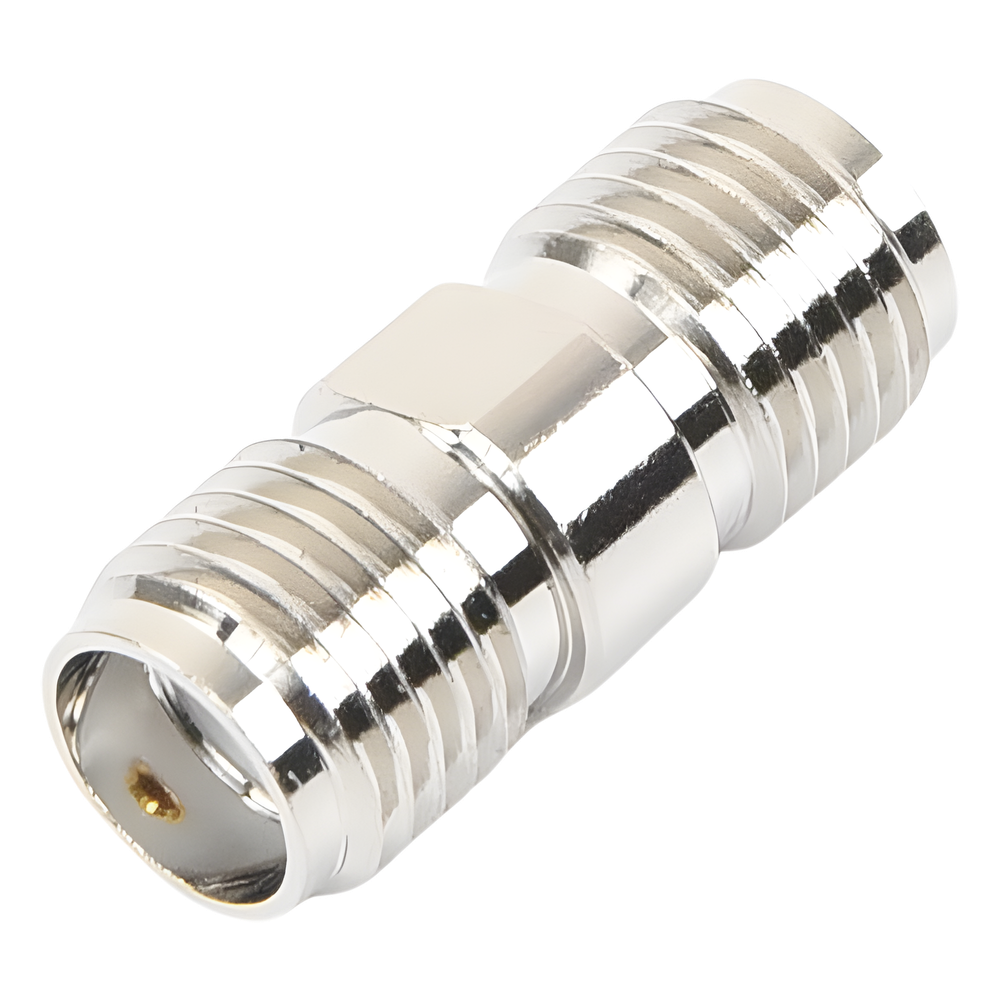 Adaptador en Línea tipo Barril, de Conector SMA Hembra a SMA Hembra, Níquel/ Oro/ Teflón