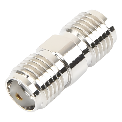 Adaptador en Línea tipo Barril, de Conector SMA Hembra a SMA Hembra, Níquel/ Oro/ Teflón