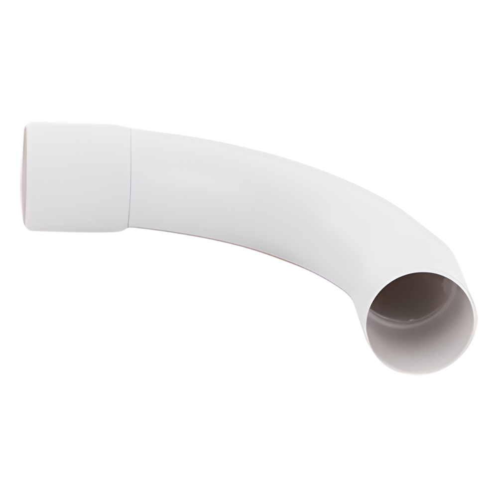Curva de radio estrecho para tubería rígida, recomendado para cables de datos, PVC Auto-extinguible, de 32 mm