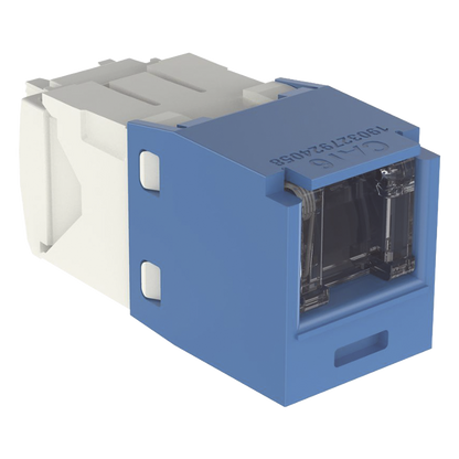 Conector Jack RJ45 Estilo TG con Ventana, Mini-Com, Categoría 6, de 8 Posiciones y 8 Cables, Color Azul