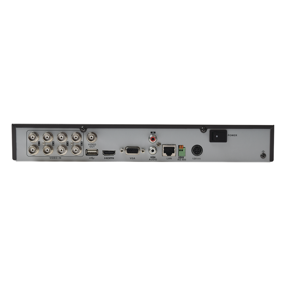 KIT TurboHD 1080p / DVR 8 Canales / 8 Cámaras Bala (exterior 2.8 mm) / Transceptores / Conectores / Fuente de Poder Profesional hasta 15 Vcc para