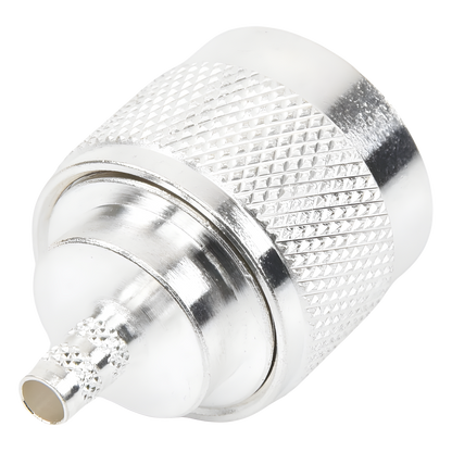 Conector Coaxial N Macho de Anillo Plegable para Cable RG-142/U, Plata/ Oro/ Teflón