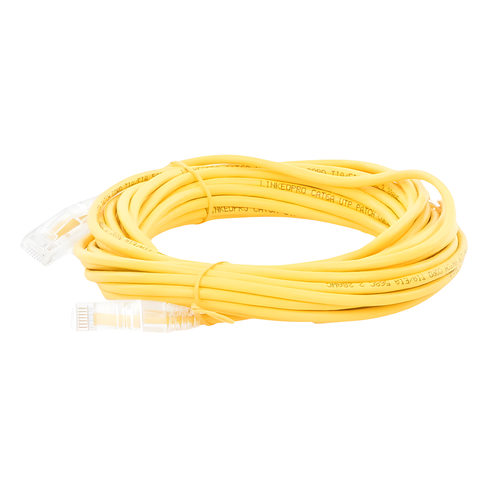 Cable de Parcheo Slim UTP Cat6A - 7 Metros (22.97 Pies) Amarillo, Diámetro Reducido (28 AWG)