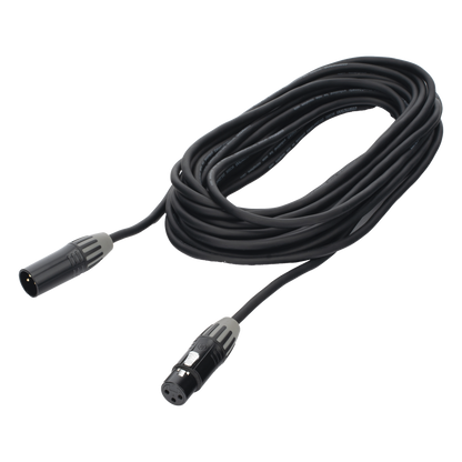 Cable XLR | 3 polos | Conector Hembra-Macho | Serie M | Carcasa Negra | Contactos Dorados | Ideal para Microfonía | Longitud 5m