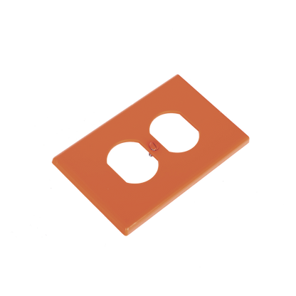 Tapa para Contacto Dúplex Color naranja.
