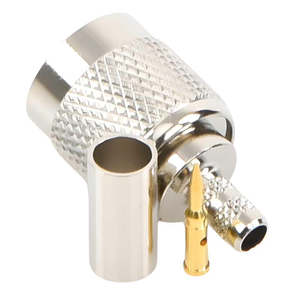Conector TNC Macho de Anillo Plegable para Cables RG-58/U, LMR-195, Níquel/ Oro/ Delrin