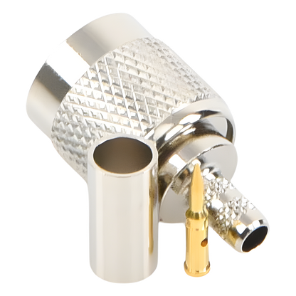 Conector TNC Macho de Anillo Plegable para Cables RG-58/U, LMR-195, Níquel/ Oro/ Delrin