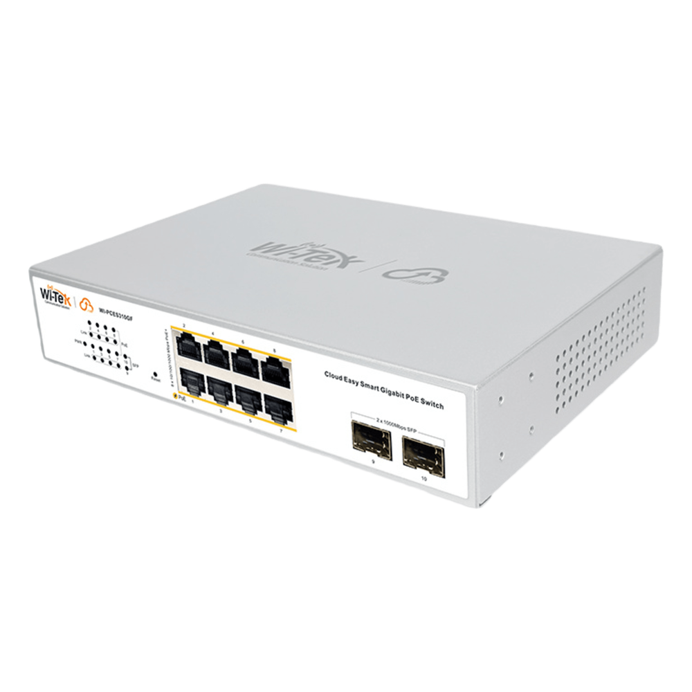 Switch Administrable PoE / 8 puertos PoE af/at Gigabit / 2 x SFP Gigabit / Administración Cloud Gratuita / Presupuesto 120 W