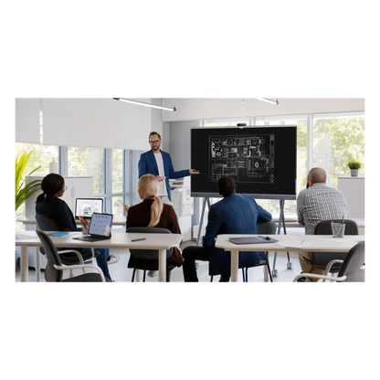 Yealink MeetingBoard 65 Pro, Centro de Colaboración Inteligente con IA, 4K UHD, Android 13, Micrófonos Integrados y Cámara Ultra Gran Angular