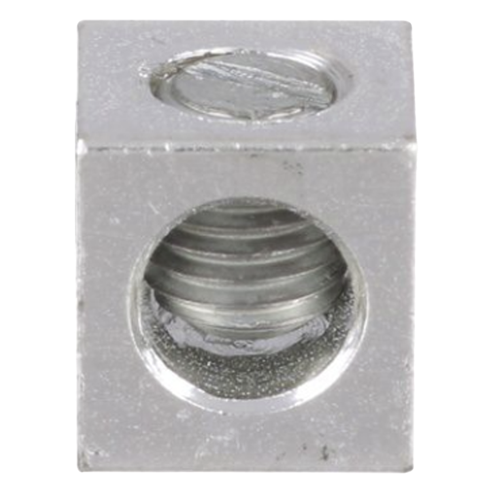 Conector Mecánico de Aluminio, de Un Orificio 1/4" y Un Barril, para Cable de 14 a 2 AWG. 1 Pieza
