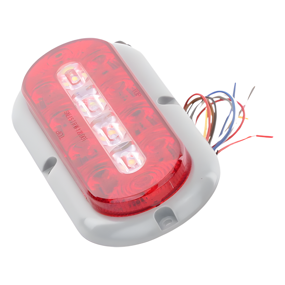 Plafon Ovalado Trasero de 18 LED, Rojo/Blanco/Ambar, 7.5 Pulgadas