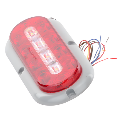 Plafon Ovalado Trasero de 18 LED, Rojo/Blanco/Ambar, 7.5 Pulgadas
