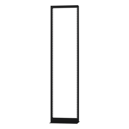 Rack de 2 Postes (Doble Perforación), Estándar 19", 45 Unidades, Fabricado en Acero, Base "L" para Anclar a Piso