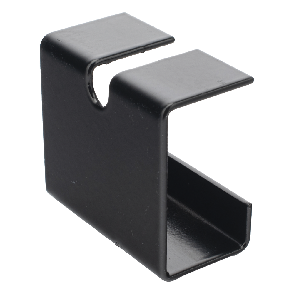 Grapa de Suspensión para Escalera Tubular de 1.5" de Peralte y 12" de Ancho, Acabado con Pintura Epóxica Color Negro, Ideal para la Suspensión Segura