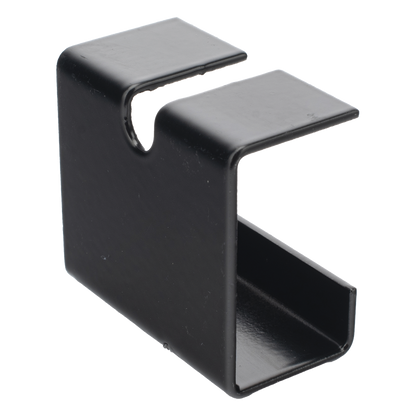 Grapa de Suspensión para Escalera Tubular de 1.5" de Peralte y 12" de Ancho, Acabado con Pintura Epóxica Color Negro, Ideal para la Suspensión Segura