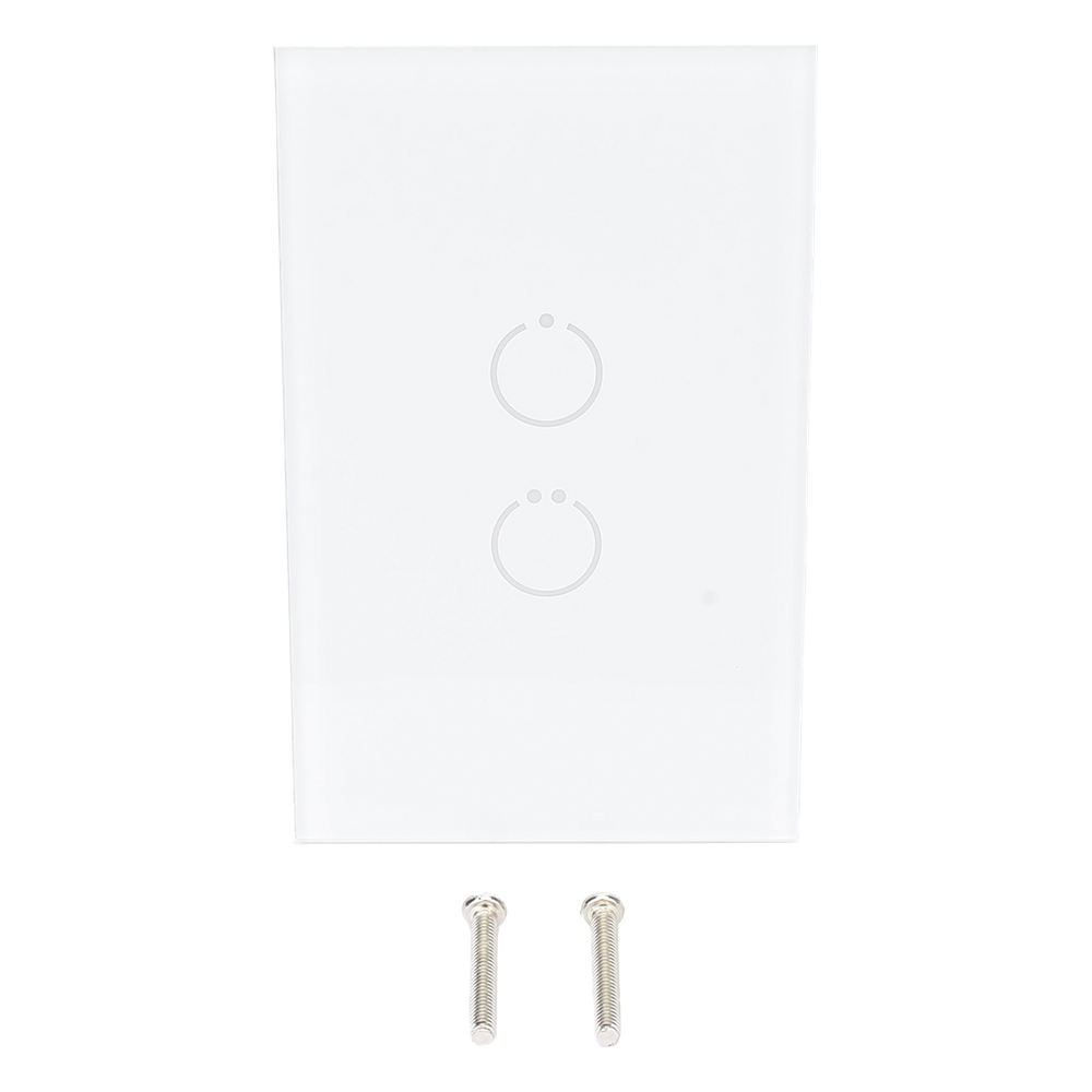 (ZWAVE) Interruptor On/Off panel táctil touch inalámbrico Zwave Plus 2 botones. No requiere cable neutro, Compatible con Hubitat HC8, Álula M2M, otros