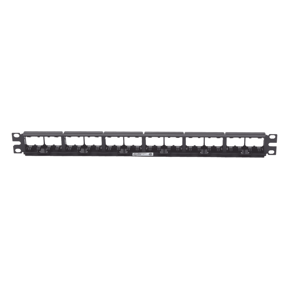 Panel de Parcheo Modular Mini-Com (Sin Conectores), Plano, Sin Blindaje, de 24 Puertos, 1UR