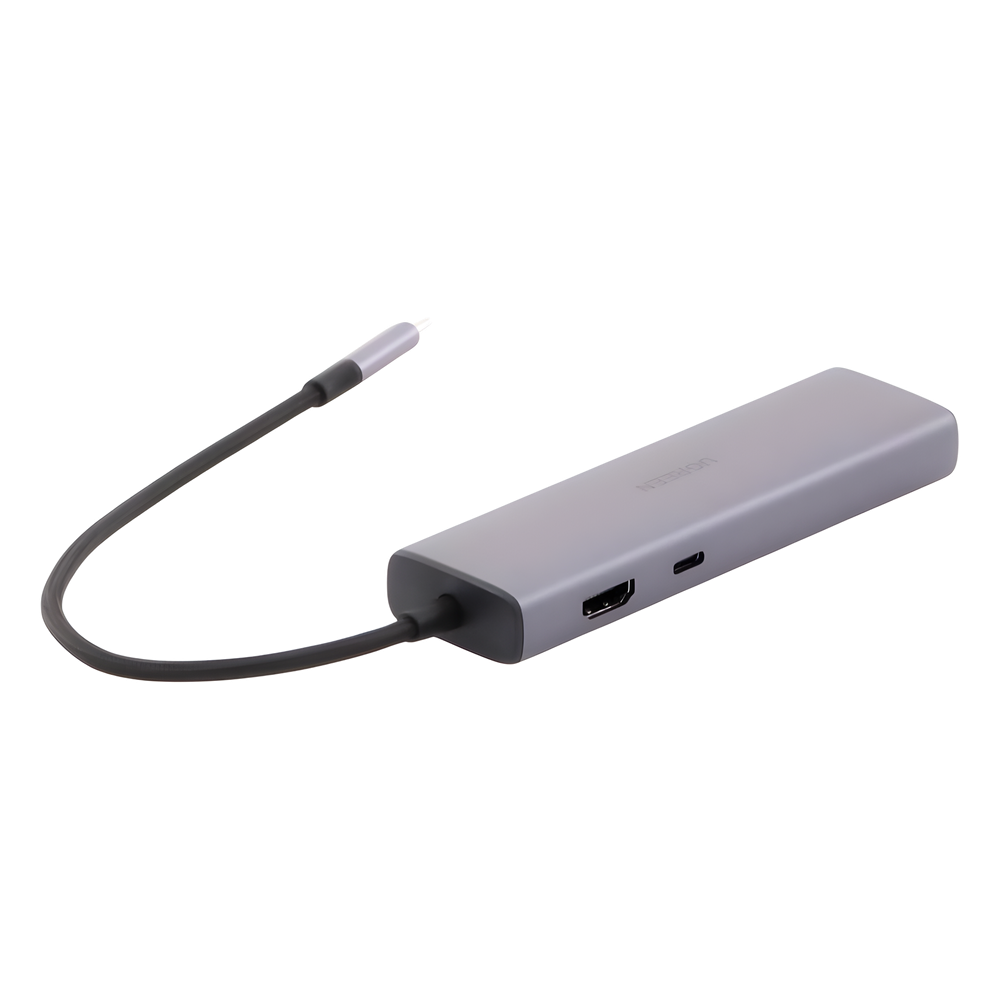 HUB USB-C (Docking Revodok) 6 en 1 | 3 Puertos USB-A 3.0 (5 Gbps) | USB-C PD 100W | HDMI 4K@30Hz | Entrada 1 RJ45 (Gigabit Ethernet) | Chip de Última