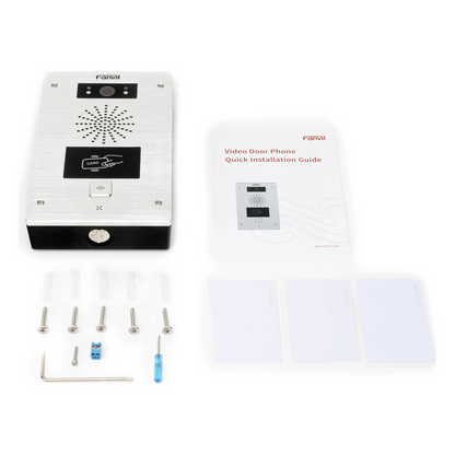 Video portero IP, 2 líneas SIP, 2 relevadores, lector de tarjeta RFID, Compatible con NVR Hikvision por Onvif, con botón para llamada