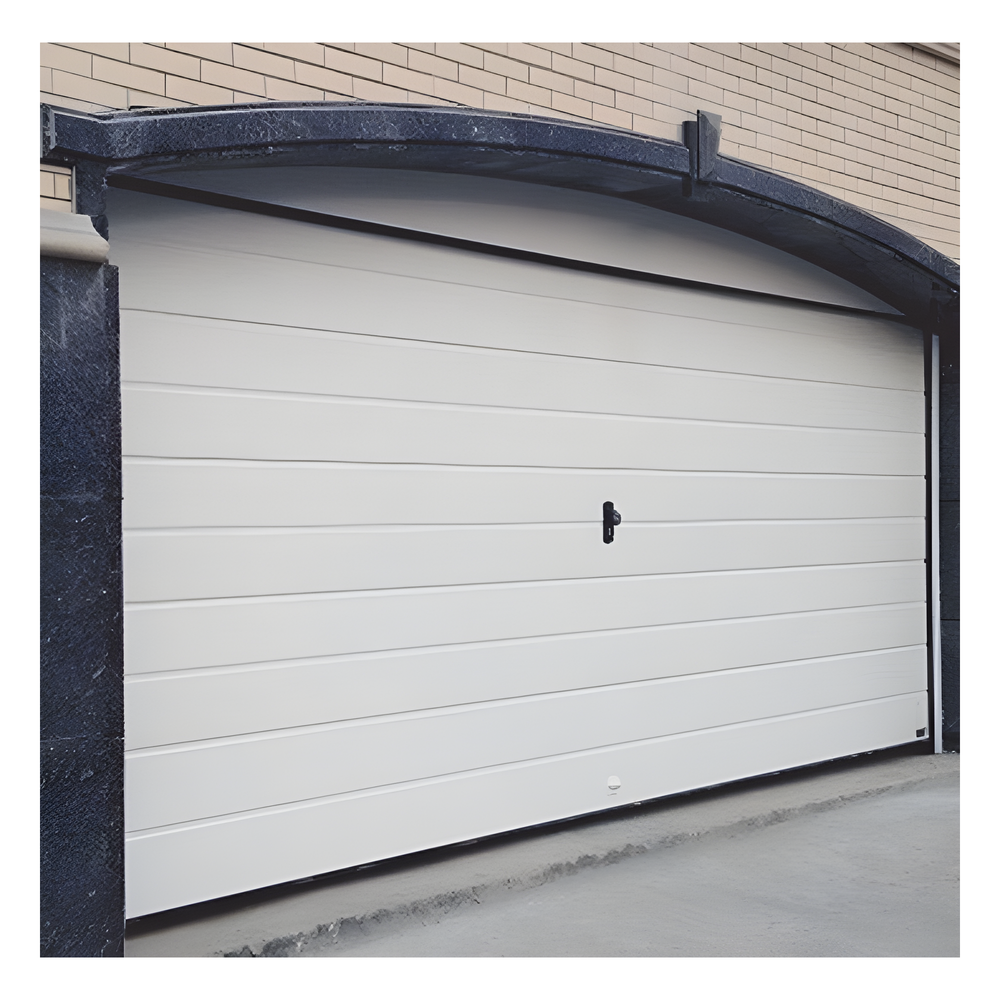 Puerta de Garage de Alta Calidad / Linea Central / Color Blanco 8X7 pies, AISLADA, Estilo Americana.